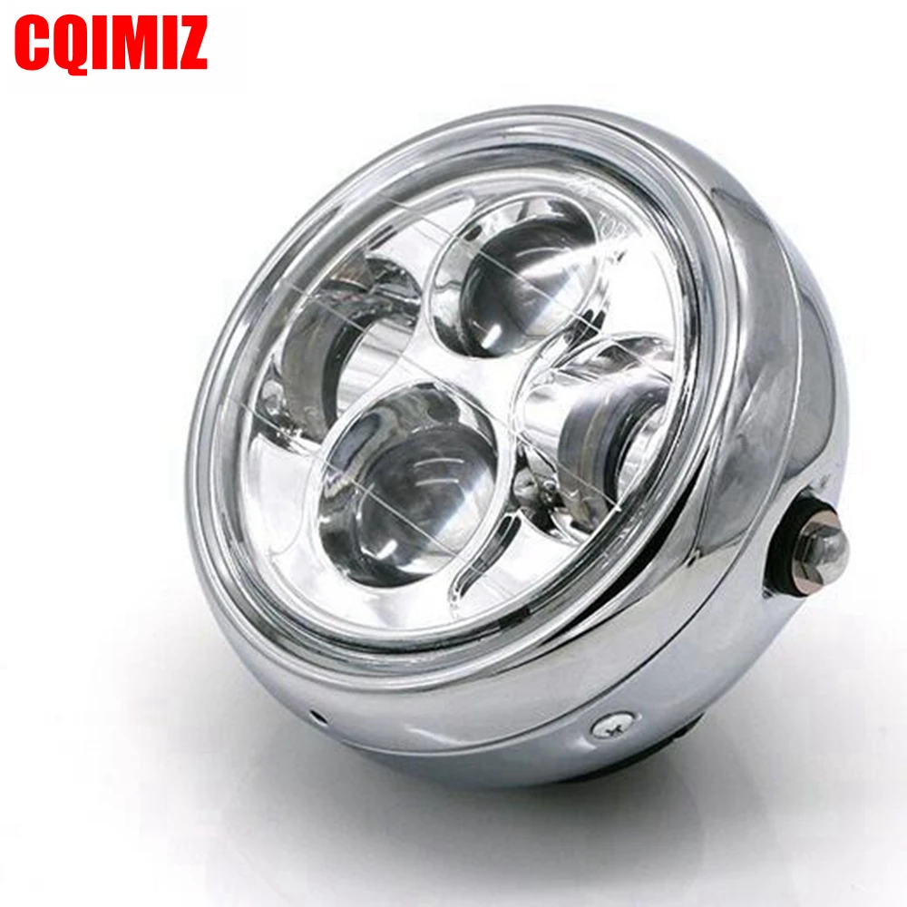 Дальнего ближнего света H4 LED передняя фара мотоцикла для Chopper Cafe Racer CG125 GN125