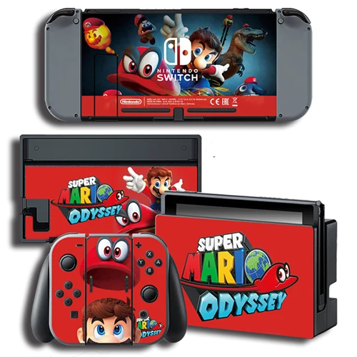 Super Mario Skin 2 Odyssey виниловая Защитная Наклейка для кожи для nintendo Switch NS консоль+ контроллер+ подставка держатель Защитная пленка цветные Стикеры - Цвет: Super Mario Skin 2