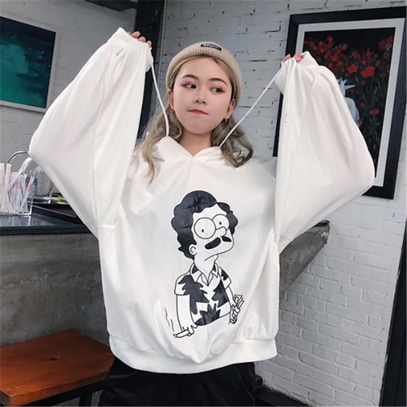 2019 spring women's sweatershirt loose long-sleeved thin hooded Korean version | Женская одежда