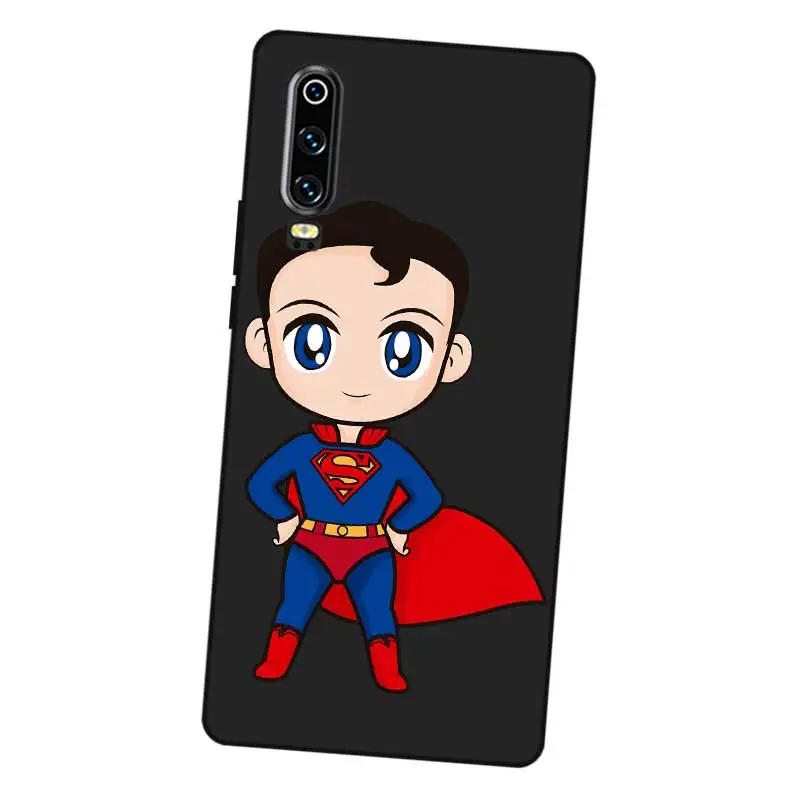 P219 Супермен черный силиконовый чехол для huawei P8 P9 P10 P20 P30 Lite Pro P Smart Plus 2017 2019 |