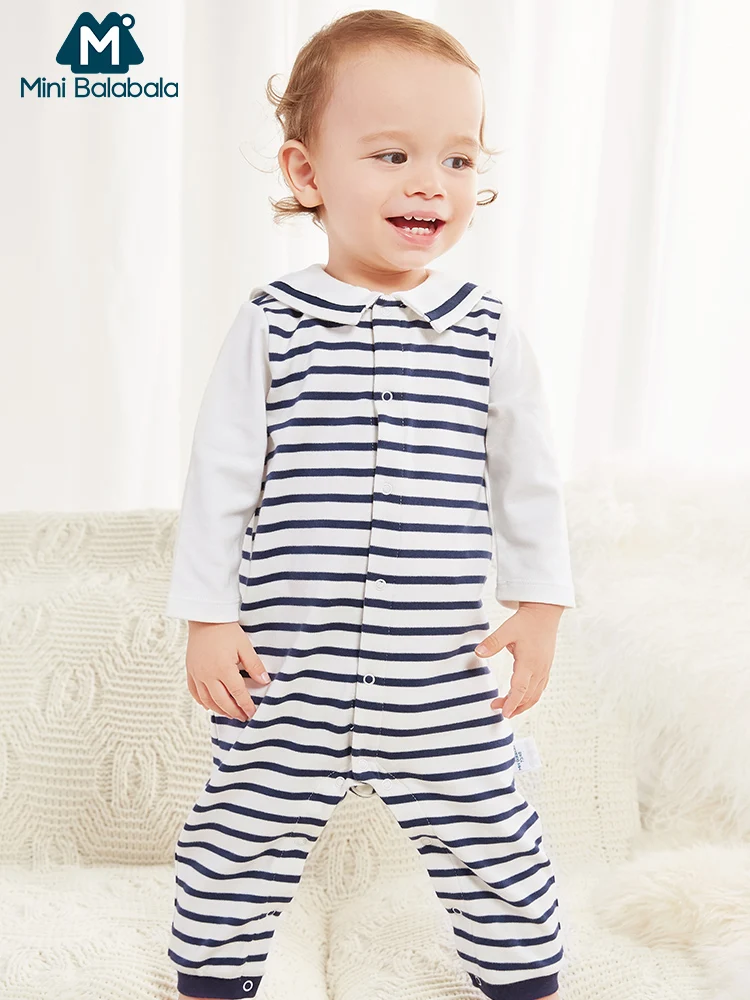 Мини Balabala из 3х предметов: Полосатый комбинированный купальник + с матросским