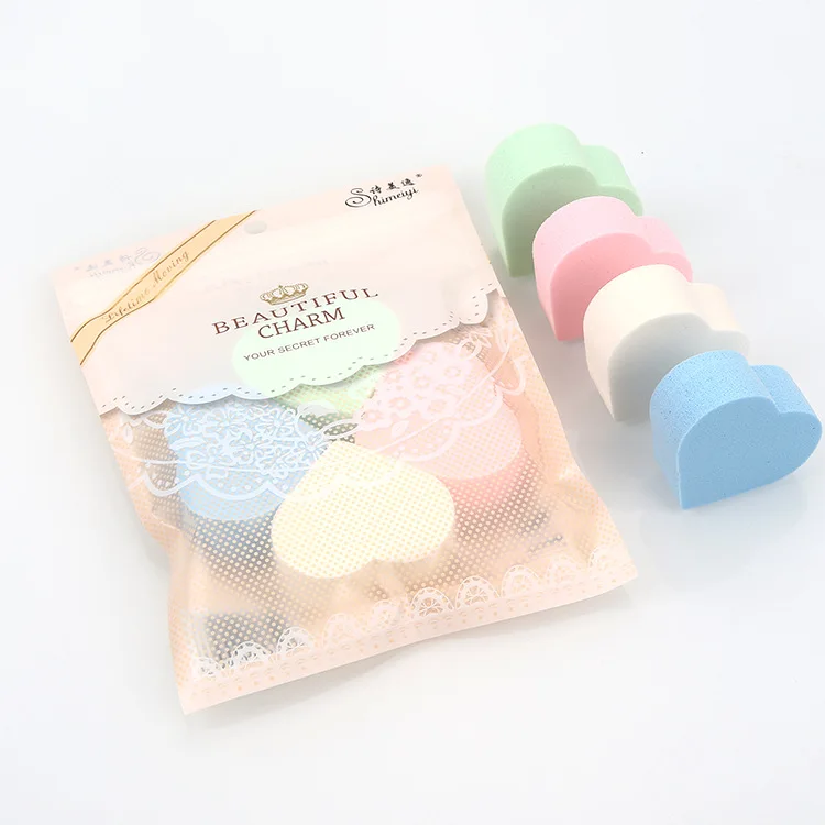 4pcs Cosmetic Puff Прямая поставка, 1 шт., Осветляющий консилер, база под макияж, крем, стойкий, водонепроницаемый, солнцезащитный блок, основа, BB крем, косметический макияж, TSLM1 - Цвет: 4pcs Cosmetic Puff