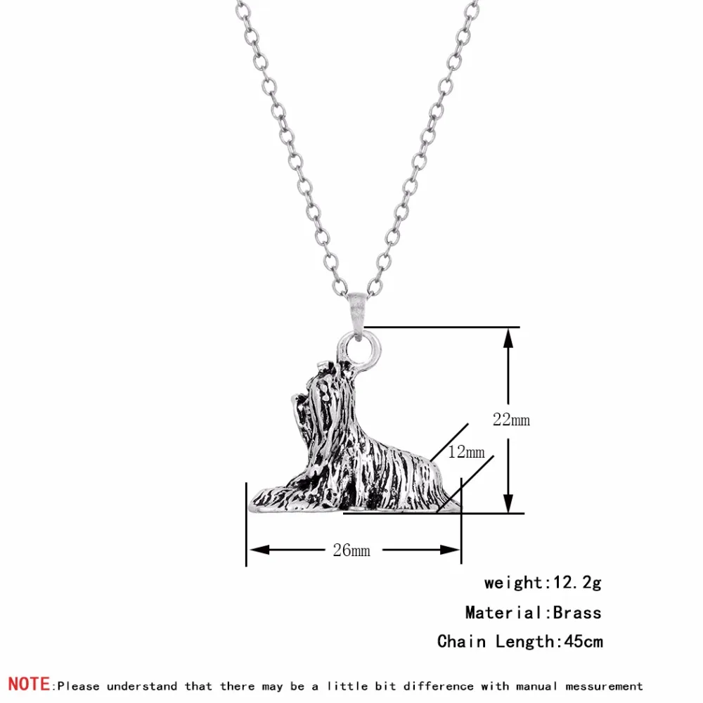 Kinitial 10 шт. 3D реалистичные Йоркширский терьер кулон Цепочки и ожерелья щенок