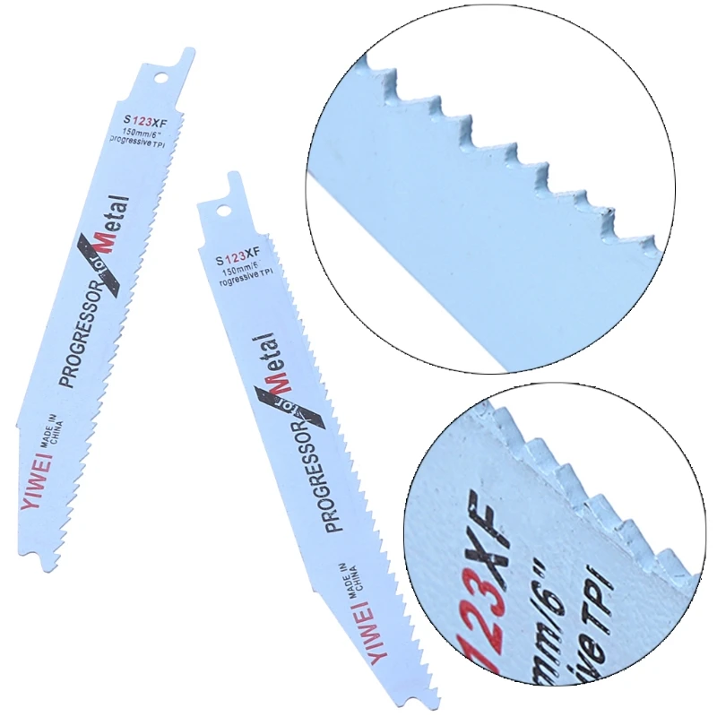 

2pcs Durable BIM S123XF 152mm 6'' Reciprocating Saw Blade For Cutting Metal Wood