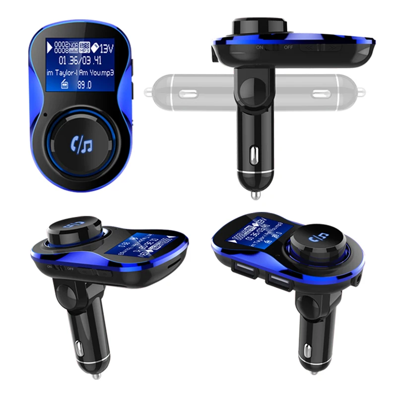 BONOLA Многофункциональный Bluetooth Handsfree Car Зарядное устройство 2USB цифровой Дисплей MP3