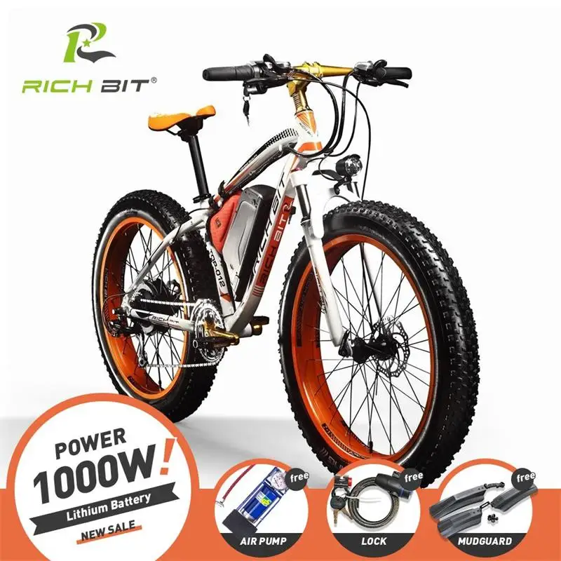 Новинка! Мощный электрический электровелосипед RichBit, 21 скоростной электровелосипед, 48 В, 1000 Вт, Электрический электровелосипед с литиевой батареей 17ач