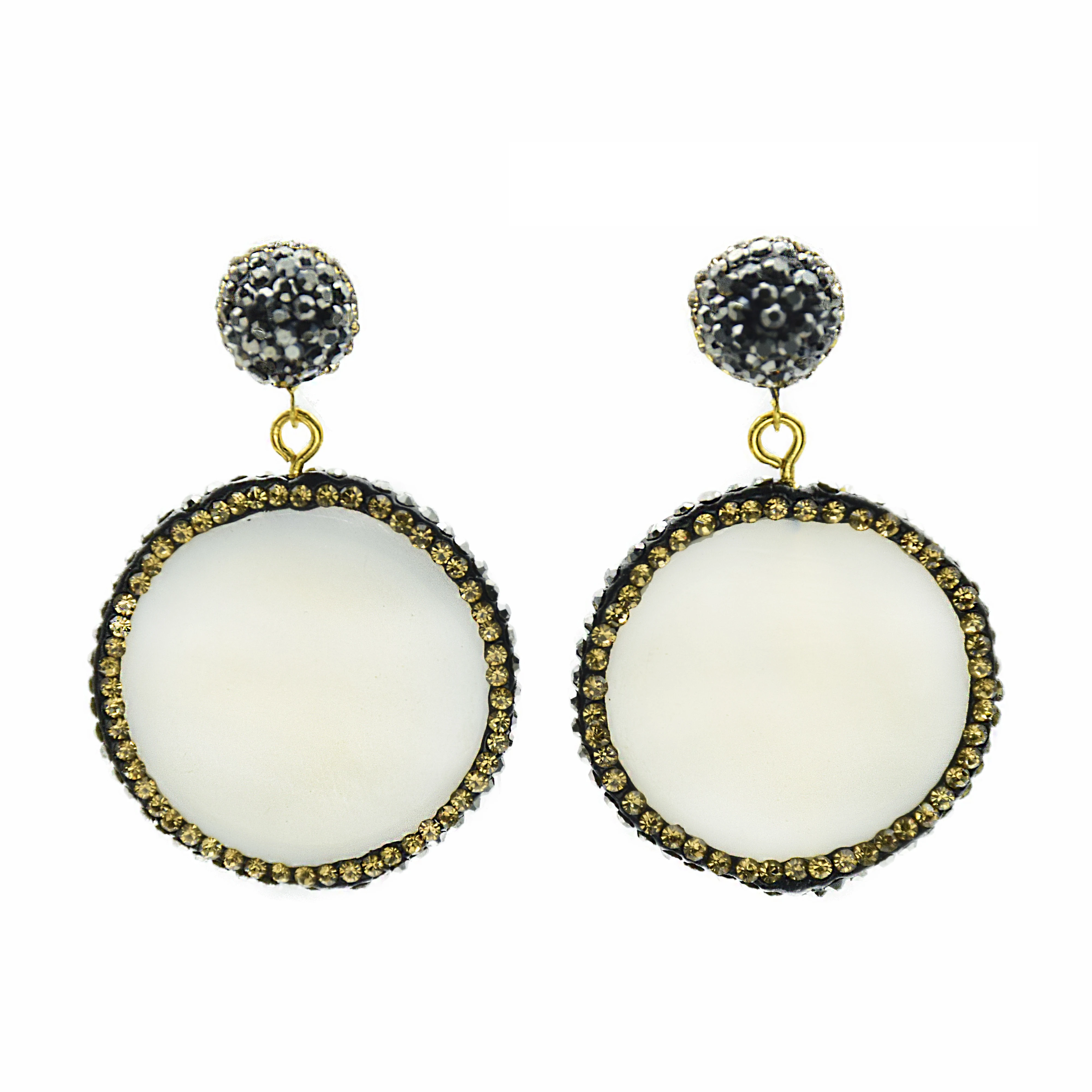 Серьги женские круглые в виде ракушек висячие украшения с крупными