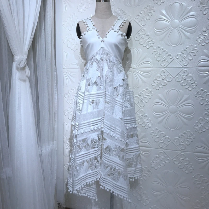 ZIM дизайнерское летнее платье женское сексуальное кружевное с v-образным вырезом