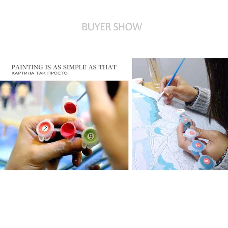 Набор для рисования по номерам на холсте волка снега без рамки | Дом и сад