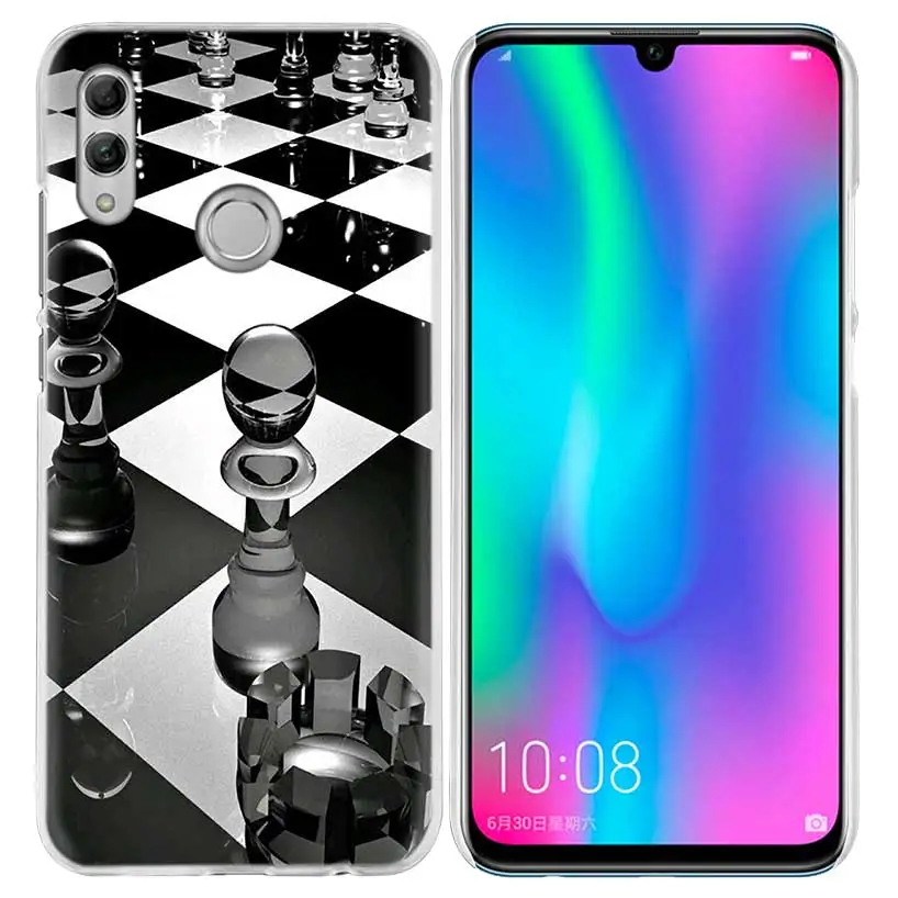 Черный и белый чехол для huawei Honor 8X Y9 20 9 10 Lite Play 8C 8A Pro V20 20i Y6 Y7 Y5 жесткий чехол для телефона из поликарбоната