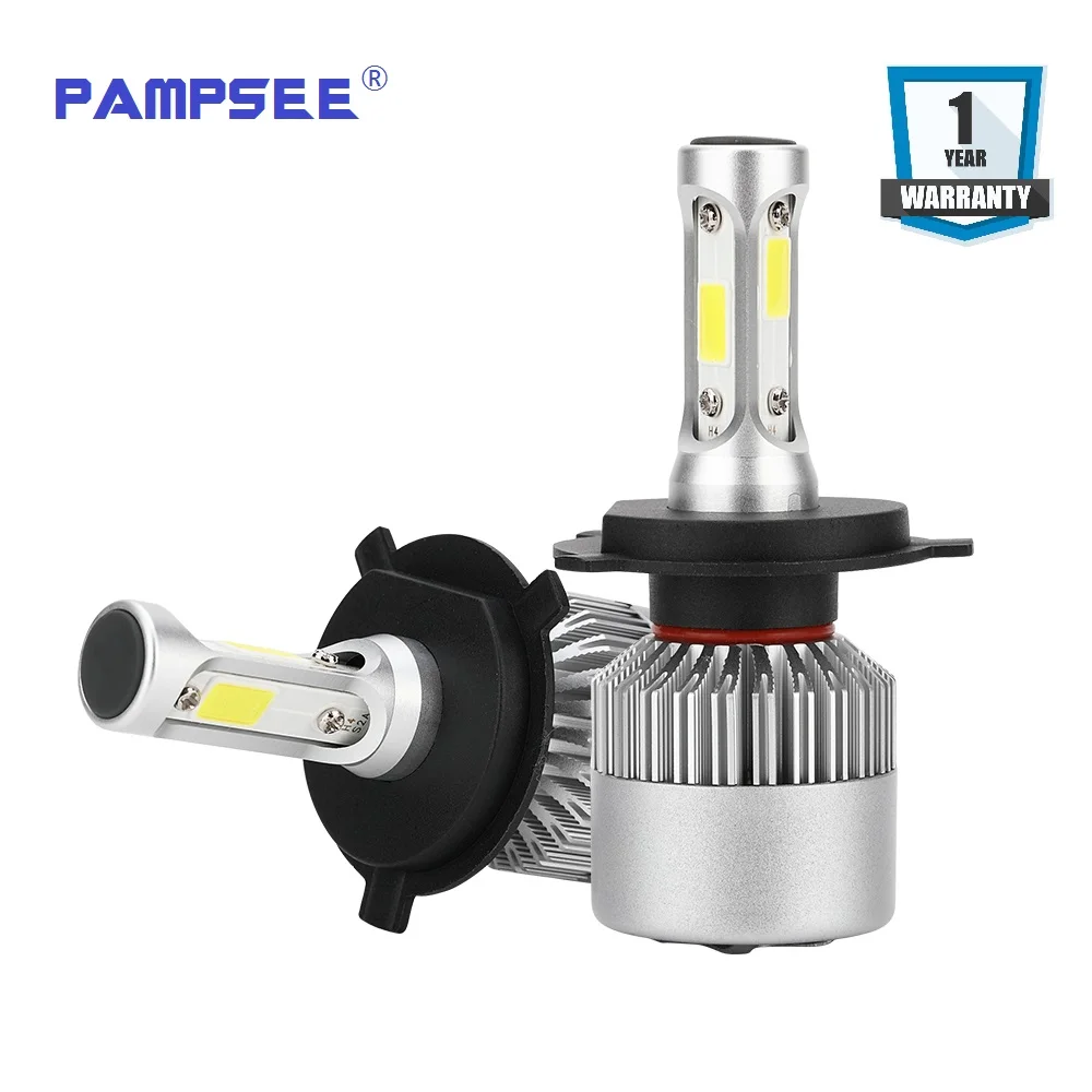 

PAMPSEE 2PCs S2 H7 H4 LED Bulb Car Headlight H11 H1 H13 H3 H27 9005/HB3 9006/HB4 9007 Hi-Lo Beam 72W 8000LM Auto Headlamp LEDs