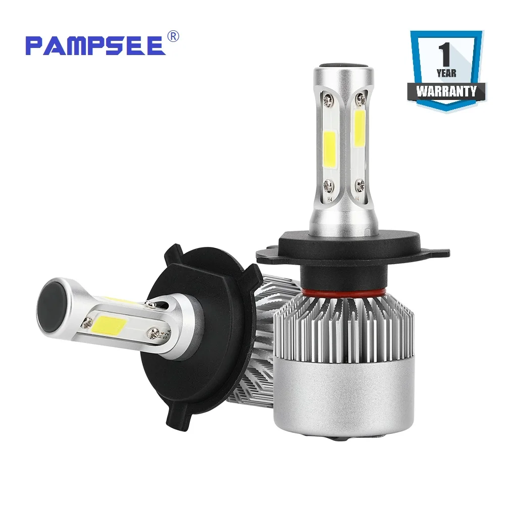 PAMPSEE 2 шт. S2 H7 H4 светодиодный автомобильная лампа H11 H1 H13 H3 H27 9005/HB3 9006/HB4 9007 подол