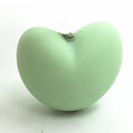 mint green 10 шт./партия, хит, в форме сердца, свободные бусины для ожерелье-прорезыватель силиконовые бусины для детский прорезыватель BPA безопасный DIY бисер Прорезыватель - Цвет: mint green
