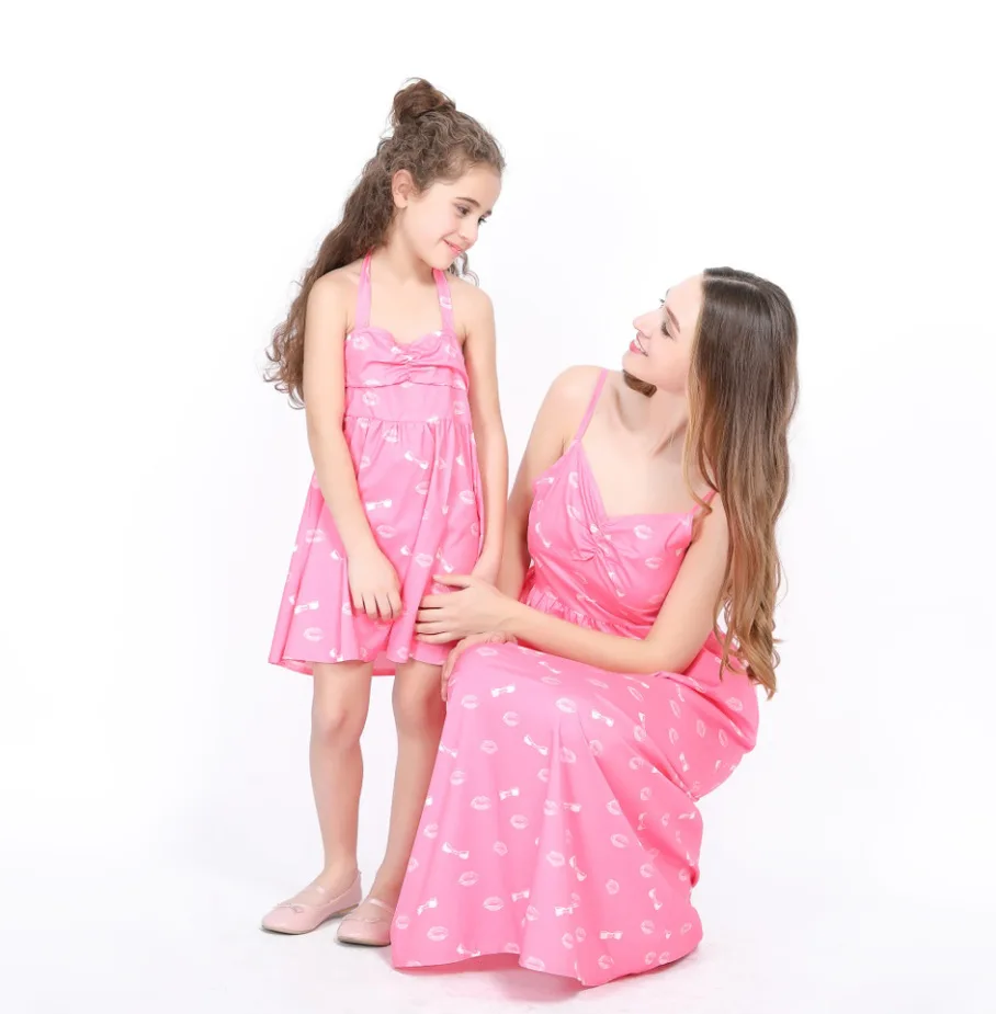 Мамы и дочки Ropa Mama E Hija большие размеры летние платья для мамы с бантом платье