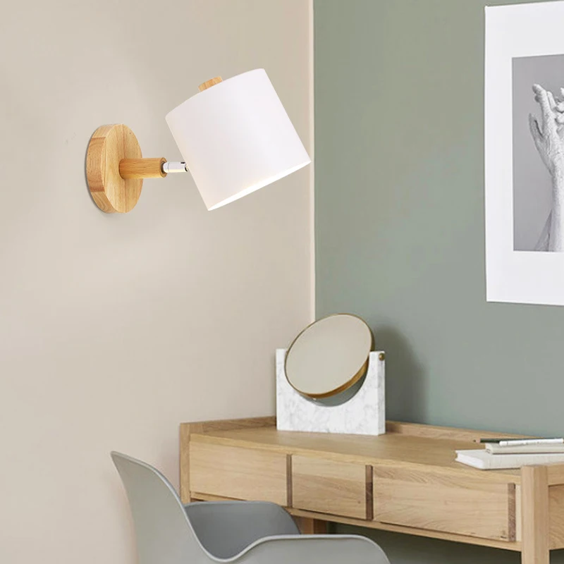 Светодиодный настенный светильник деревянная настенная лампа ночник для