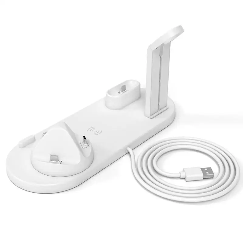 Белый VODOOL 3 в 1 беспроводная зарядная док-станция для iPhone Airpods Apple Watch Поворотная Зарядная база для Android type-C IPhone - Цвет: Белый