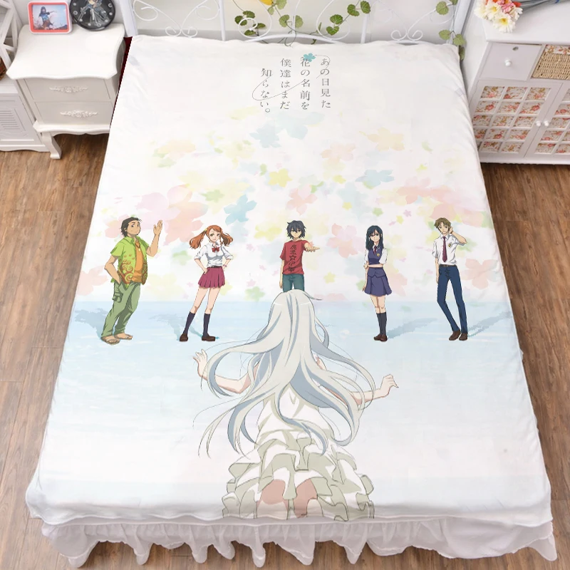 Аниме Anohana: The Flower We Seen тот день Honma Meiko Простыня из молочного волокна и фланелевое