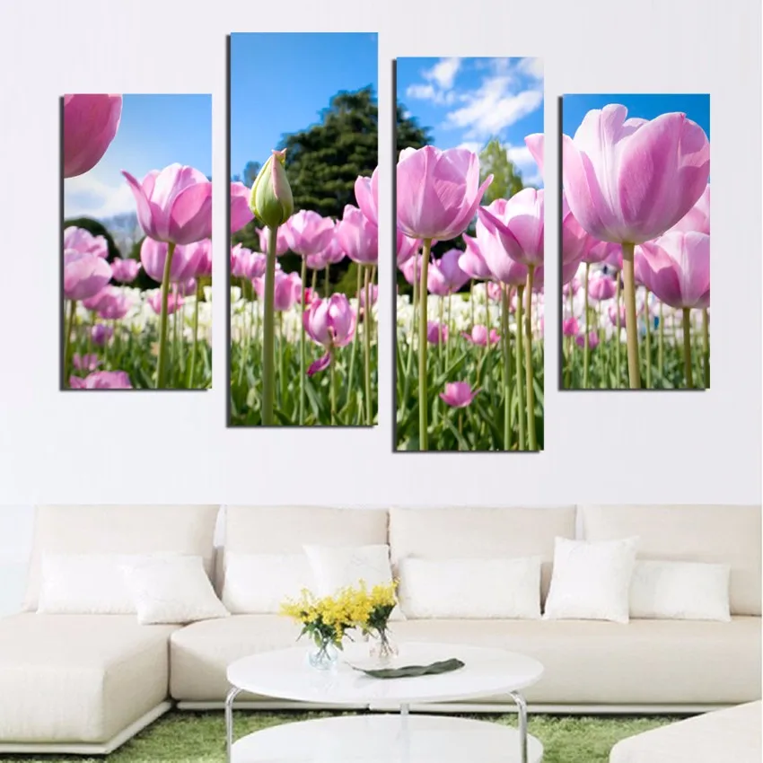 Акция 4 шт. искусственный цветок Картина на холсте красивое декоративное