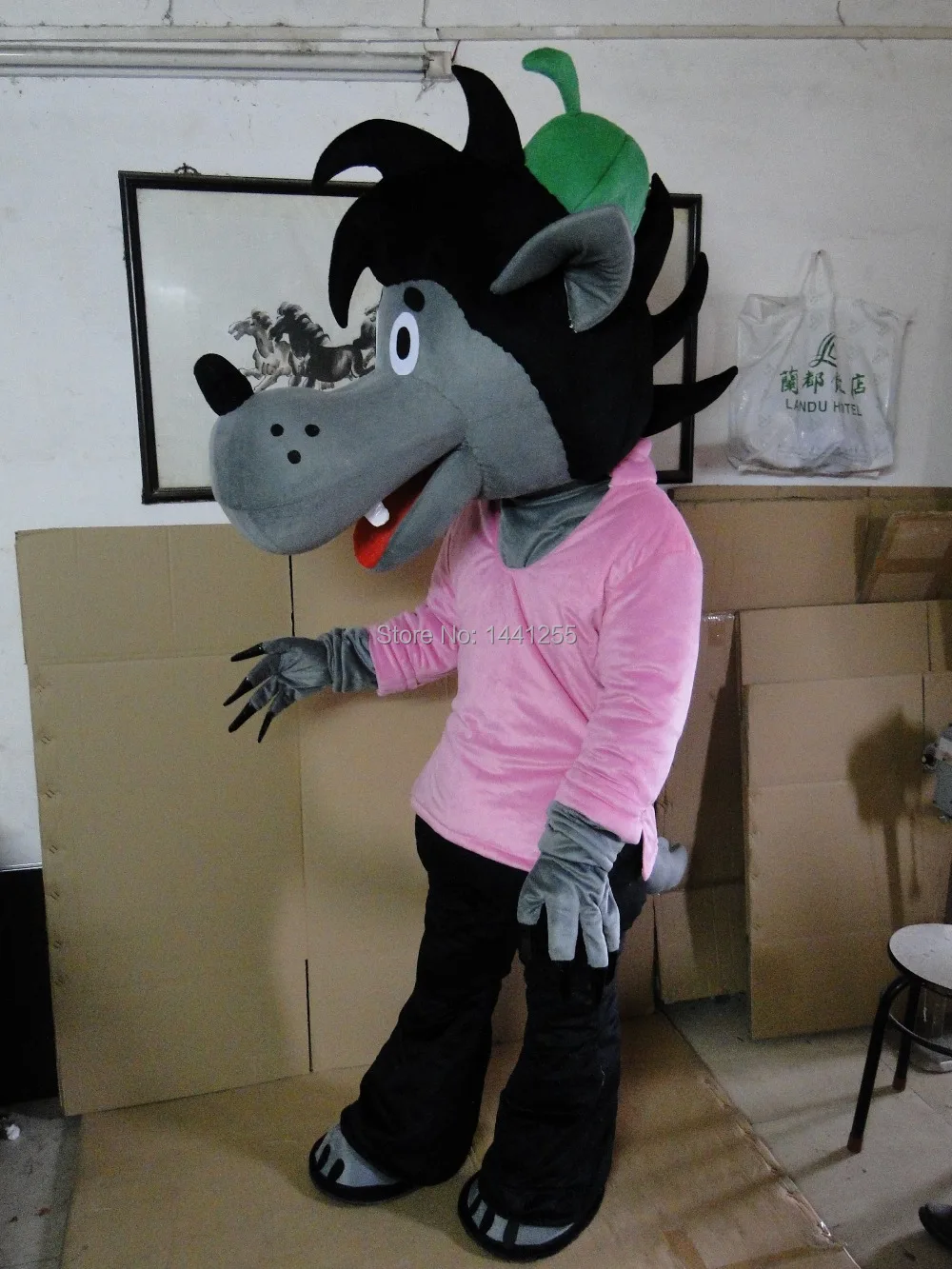 Розовая Одежда волк Маскоты костюм партии костюмы для взрослых Размеры