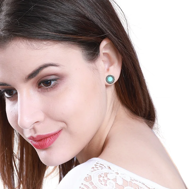 8Pcs/Set Of Bohemian Retro Totem Pine Earrings National Wind Round Bow And Arrow Flowers Half Moon Female Jewelry | Украшения и