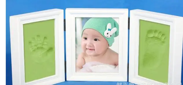 3D DIY нетоксичный отпечаток руки, мягкая глина, детский отпечаток, детская фоторамка, ручная работа, детские украшения для дома, детские подарки - Цвет: Apple green mud