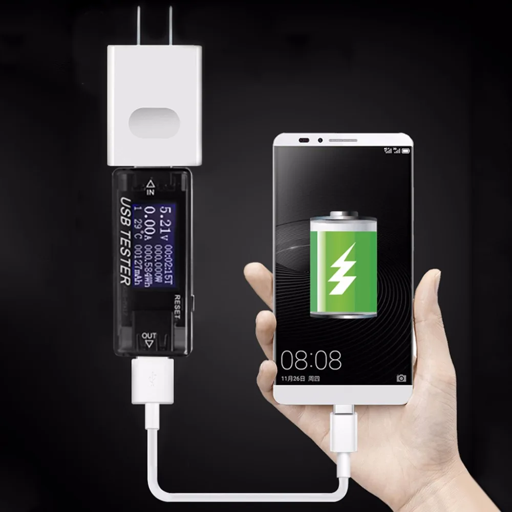 8 в 1 ЖК-дисплей USB детектор напряжения тока зарядное устройство ёмкость тестер