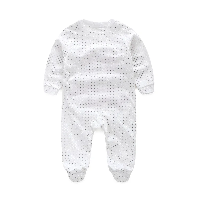 Осень Милый Ребенок Мальчик Девочка Одежда Горошек Длинным Рукавом One Piece Romper