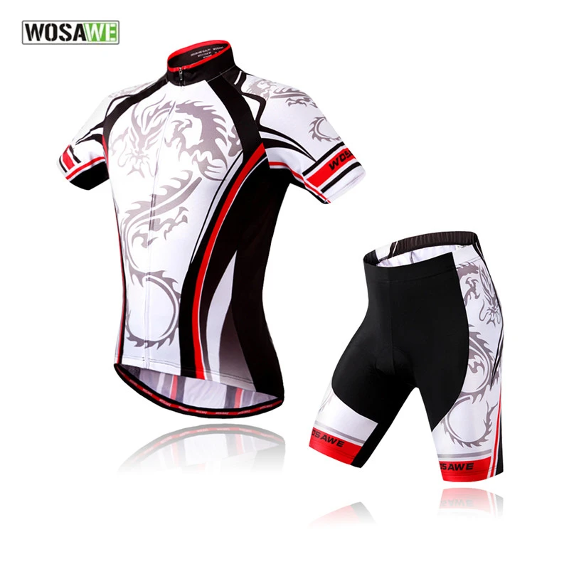 WOSAWE 2017 Новый велосипедный комплект с коротким рукавом велосипедная майка + 4D