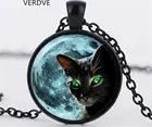 Подвеска-кошка ожерелье из стекла ретро ювелирные изделия подарок ожерелье детские украшения