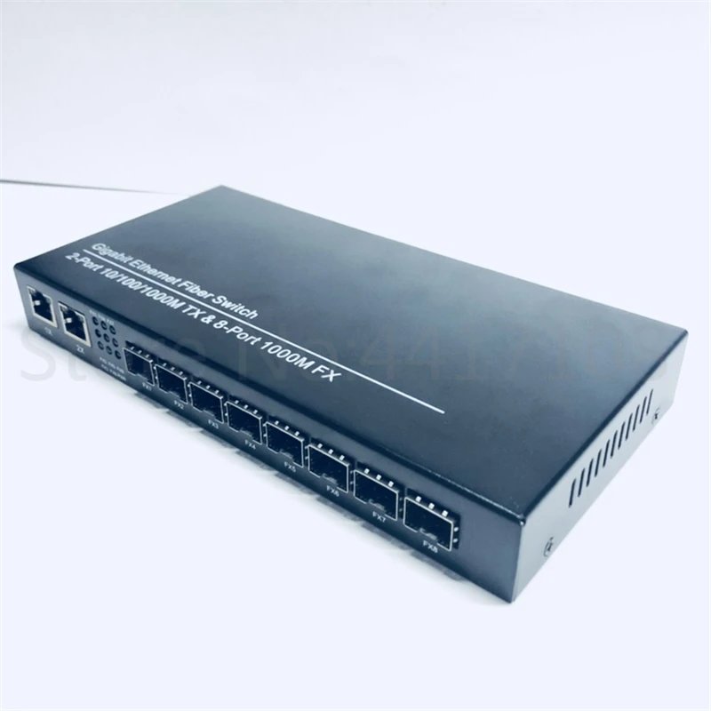 Коммутатор Ethernet 8SFP и 2UTP Gigabit волоконно-оптический медиаконвертер 8 * SFP 2 порта RJ45