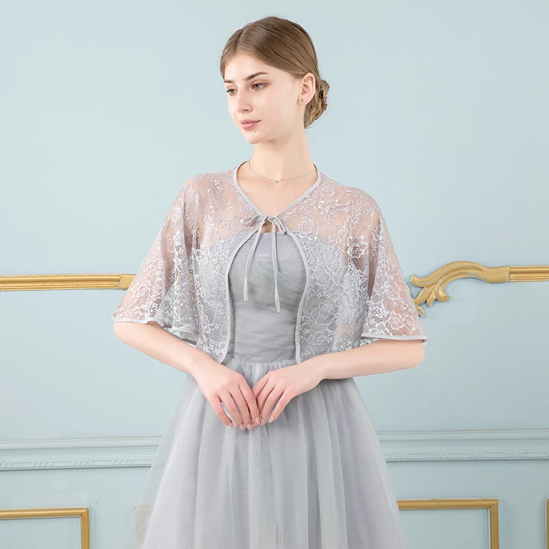 

2020 женское кружевное болеро с рукавами Свадебные палантины Свадебные кружевные вечерние палантины для вечеринки