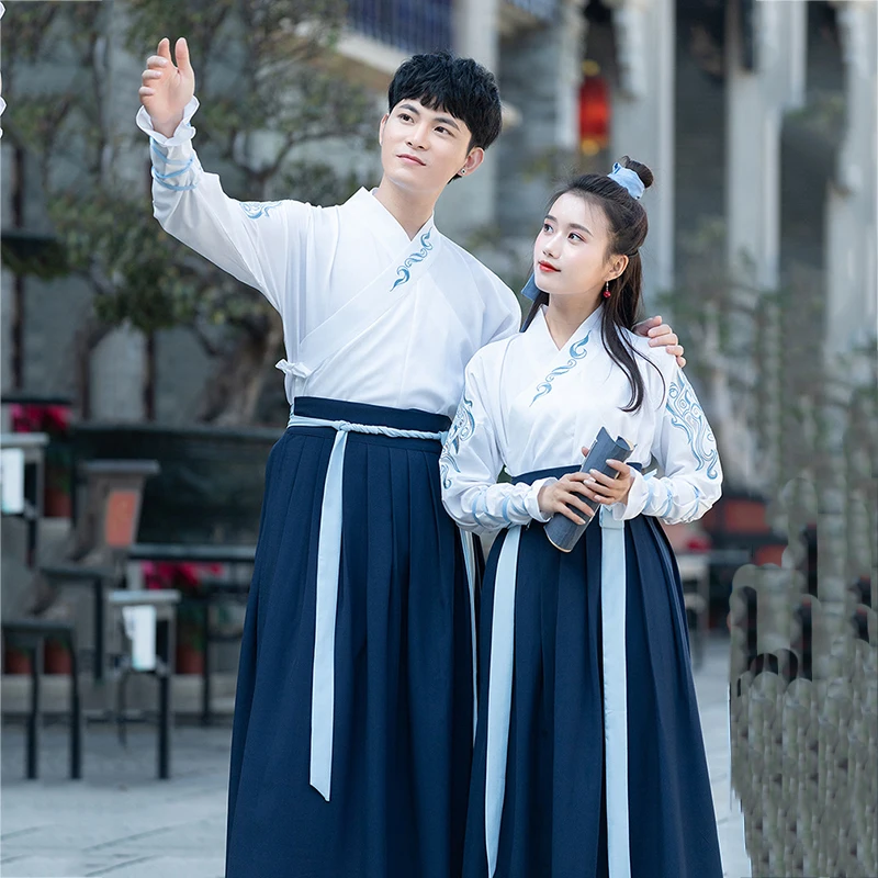 Hanfu костюм династии Тан с длинными рукавами китайский стиль костюмы традиционный старинный костюм для выступлений вышивка наряды мужской DN3510