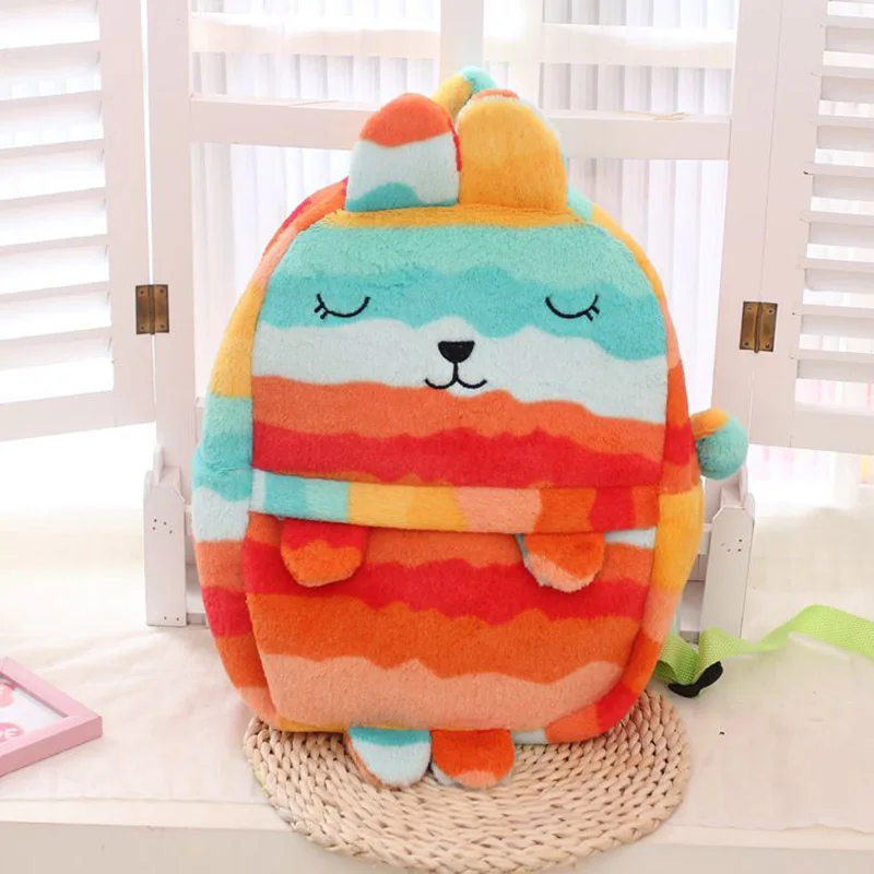 

Stuffed bag Children Plush backpack Pear flower plush bag children school bag Colorful and Kawaii design plush toy bags for kids