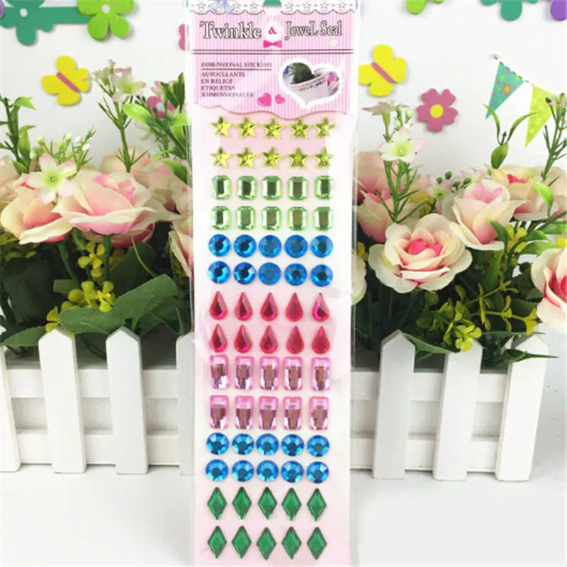 Pegatina decorativa de cristal de diamante para ni&ntilde;os, l&aacute;mina creativa para manualidades, manualidades, materiales, juguetes, 7x26cm, 1 ud.-4