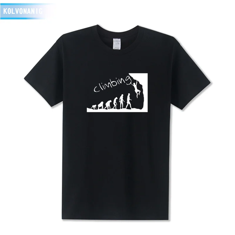 

Climb Evolution Climbing Printed T Shirt Men 2021 Summer Casual O-Neck Cotton Short Sleeve Tracksuit For Men T-Shirts Plus Size
