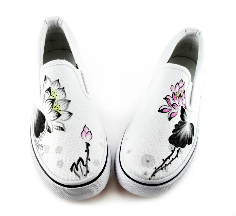 Парусиновая обувь в китайском стиле красивая с чернилами на низком ходу для езды