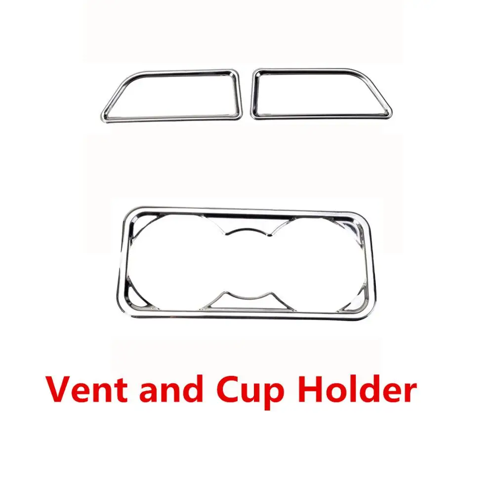 Vent and Cup Автомобильный подлокотник кнопочный Переключатель приборной панели на выходе на вентиляционное отверстие держатель стакана воды крышка Tirm крышка наклейка из нержавеющей стали для Skoda Octavia A7 - Название цвета: Vent and Cup