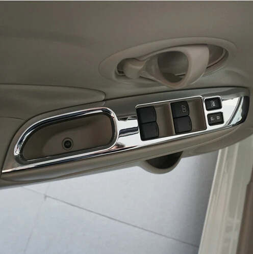 

For Nissan Versa Sedan hatchback note SR 2014 2015 ABS chrome window lifter control unit Cover Car accessories