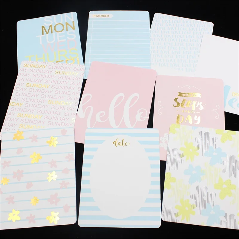 10 шт. двухсторонние печатные цветные бумажные карманные карты для скрапбукинга