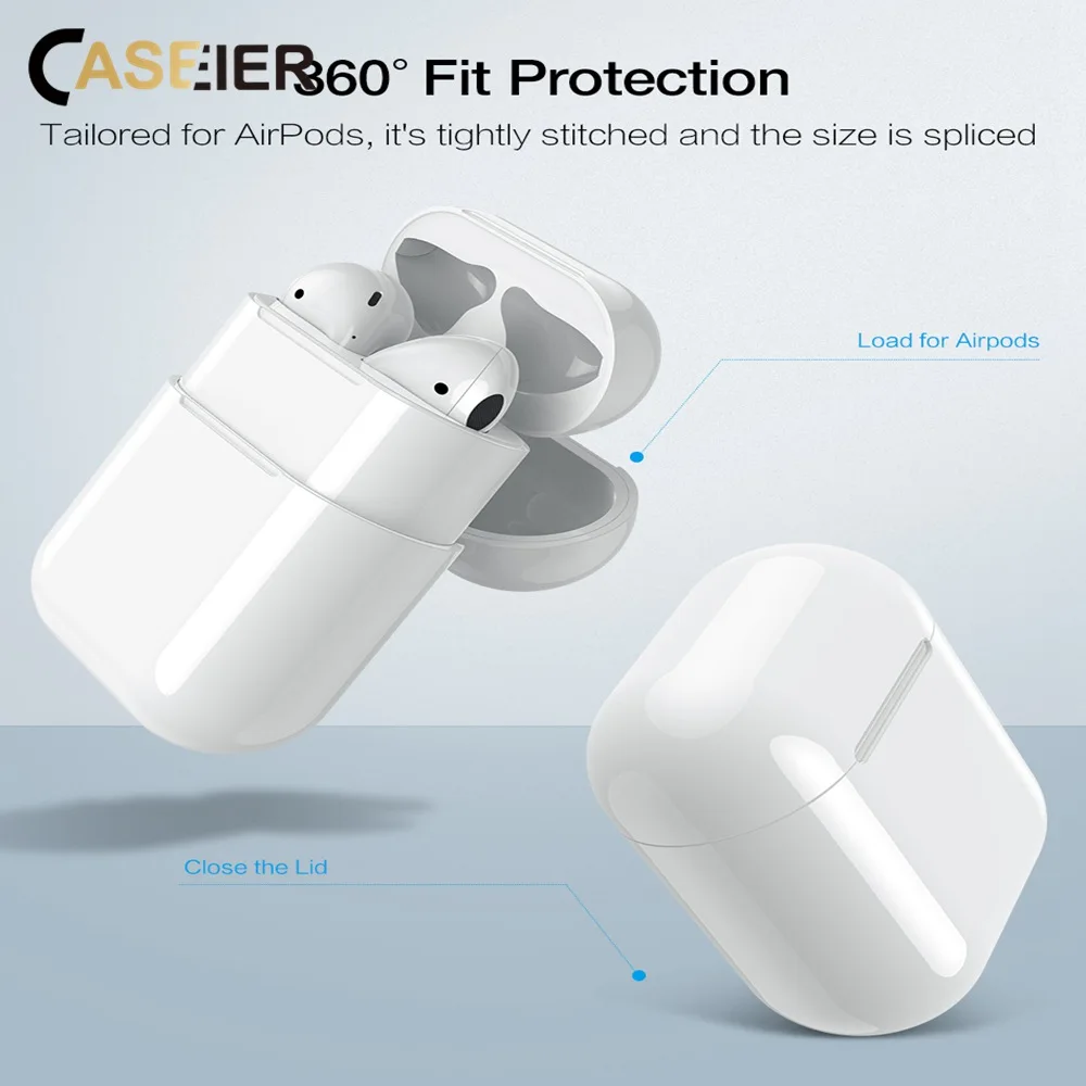 Caseier Qi Беспроводная зарядная коробка для AirPods защитная сумка Беспроводная Быстрая зарядка коробка приемник для Airpod Earpods чехол Зарядное устройство