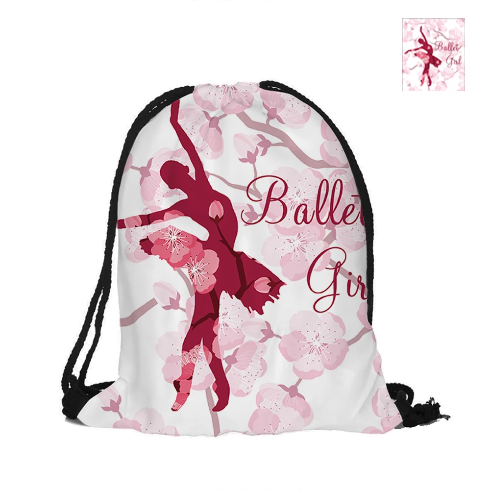 Рюкзак на шнурке для балерины с фигурой и цветком вишни|Мужские рюкзаки| |