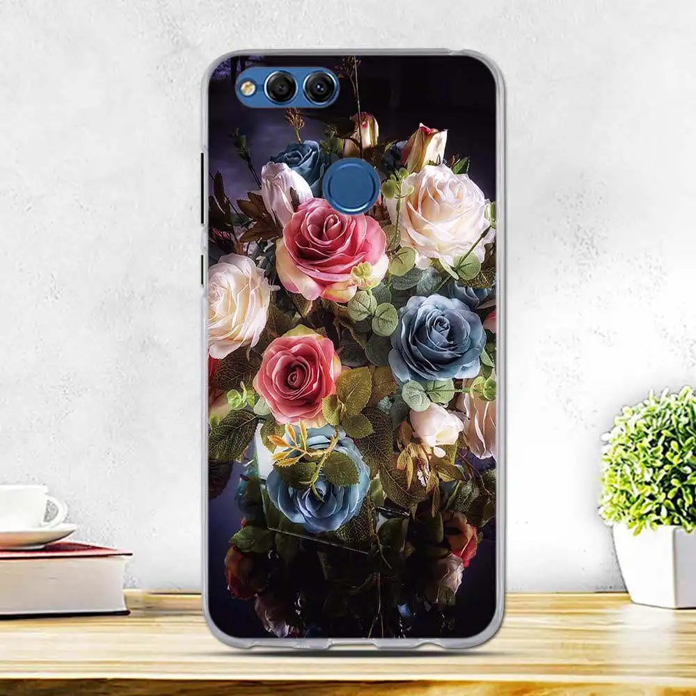 Чехлы для телефонов Huawei Honor 7x мягкий силиконовый чехол 7X с принтом | Мобильные