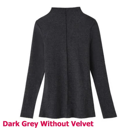 Dark Grey Without Облегающий свитер с высоким воротом для женщин на осень и зиму, пуловер с длинным рукавом, хлопковые базовые Топы, S-3XL размера плюс, Harajuku, Pull Femme - Цвет: Dark Grey Without