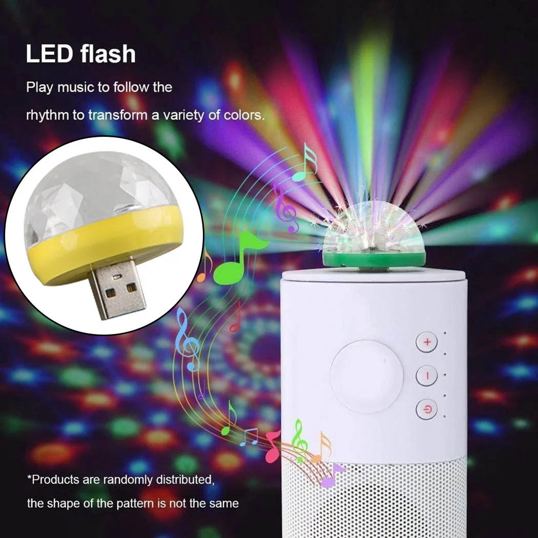 Горячая 1 шт. светодиодный светильник шариковая лампа USB мини RGB Звуковое