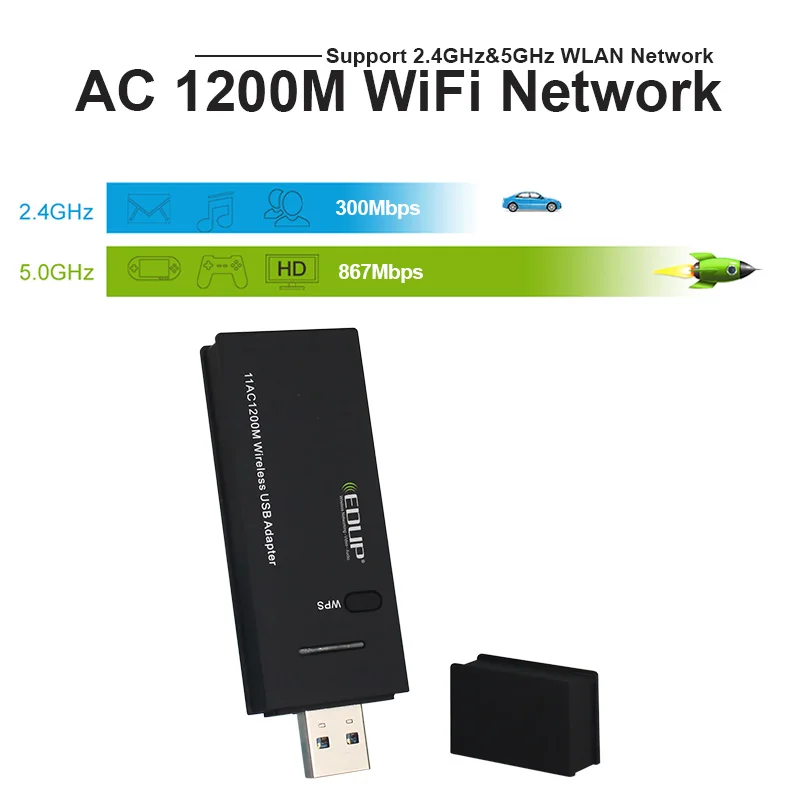 EDUP 1200M WiFi USB адаптер драйвера бесплатно для Windows Dual Band 5G/2 4 ГГц 802.11AC 3 0 Ethernet Wi Fi