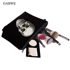 GABWE женская косметичка с принтом, чехлы для Galaxy Space Skull, органайзер для макияжа, двухслойная дорожная Сумочка для макияжа и туалетных принадлежностей