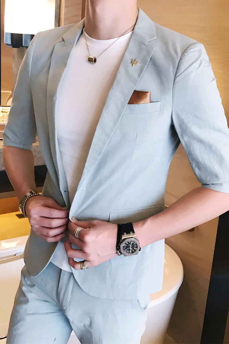 Новинка весна-лето 2019 тонкий маленький блейзер с короткими рукавами в Корейском