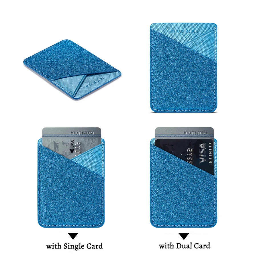 Блестящий кожаный держатель для карт стикер 3 м клеи Кредитная ID карта подходит