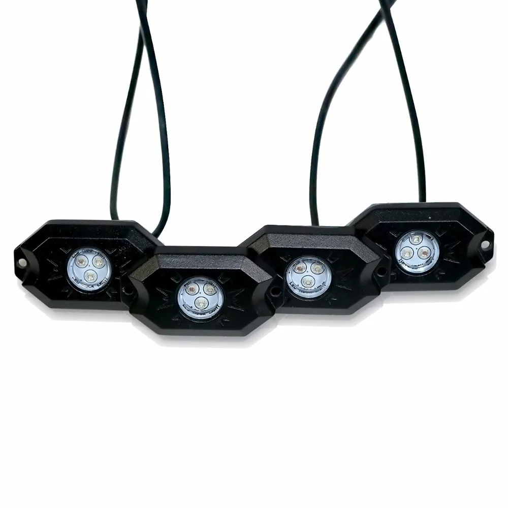 Marloo 4X RGB светодиодный под корпус фары рок Цвет с bluetooth-контроллер для Jeep Wrangler