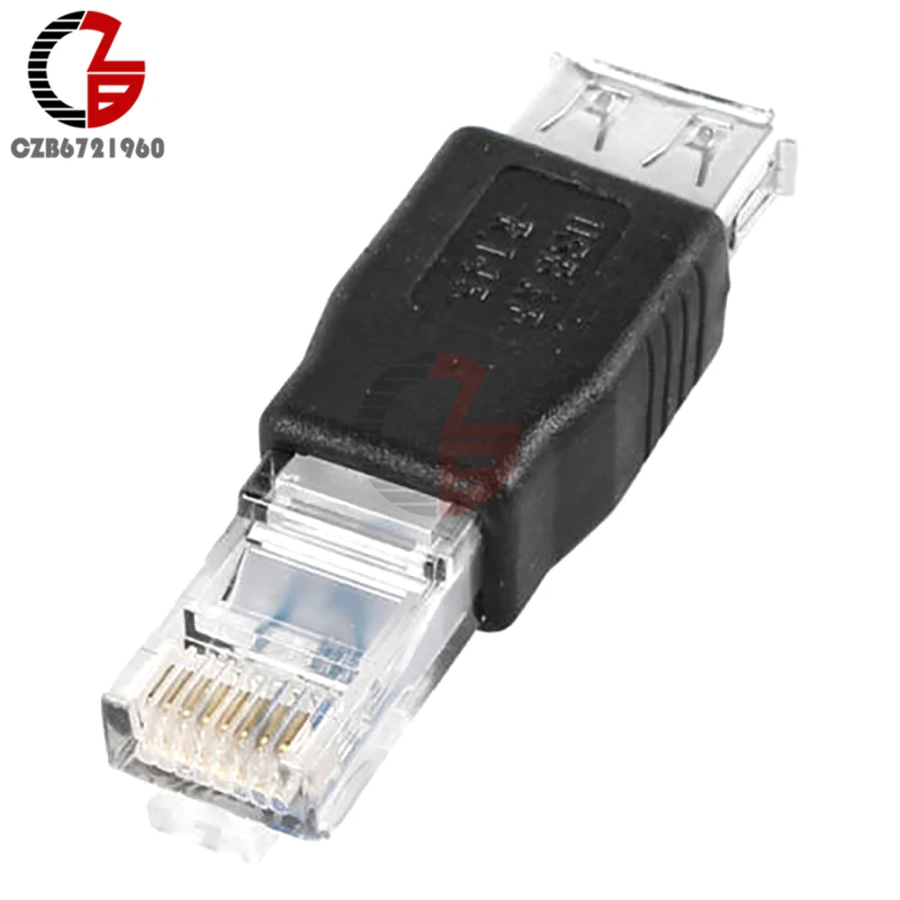 2Pcs USB A Female To 10/100Mbps Ethernet LAN RJ45 Male Network Adapter Connector | Обустройство дома
